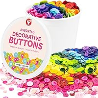 Hygloss Buttons for Crafts - Assorted Colors and Sizes - Bright Colored Craft Buttons for Sewing and Projects - 3-Pound Bucket