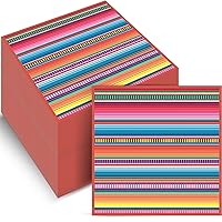 50 Pcs Mexican Serape Fiesta Party Decoration Mexican Napkins Colorful Stripes Mexico Disposable Paper Napkins Mayo Dance Pinata Taco Lunch Napkins Supplies Colorful Ponchos Theme Party Decor Set