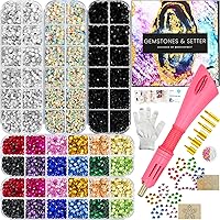 Bedazzler Kit with Rhinestones, Badazzle, Hotfix Applicator Tool, Hot Fix Applicator Gun, Rhinestone Setter for Clothing Clothes Fabric Wood Cardstock Leather, w/ Gift Box - 8500 Hotfix Crystals