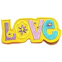 Nipitshop Patches Yellow Love Sunflowers Patch Love Peace Hippie Cartoon Logo Kid Baby Boy Jacket T Shirt Patch Sew Iron on Embroidered Sign Gift Costume