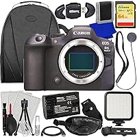 Ultimaxx Essential R6 Mark II (Body Only) Camera Bundle - Includes: 64GB Extreme Memory Card, Spare Battery, Ultra-Bright LED Light Kit w/Bracket, Water-Resistant Camera Backpack & More(22pc Bundle)
