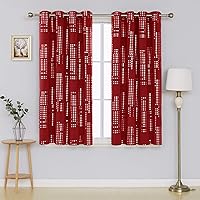 Deconovo Blackout Curtain Room Darkening Thermal Insulated Draperies Grommet Window Treatments for Bedroom, 52 x 63 in, Red, 2 Panels
