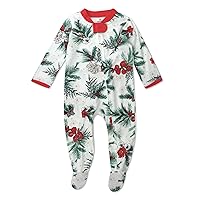 HonestBaby Sleep and Play Footed Holiday Pajamas One-Piece Sleeper Zip-front Organic Cotton PJs Baby Boys, Girls, Unisex