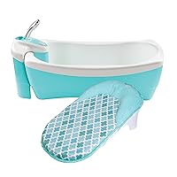 Lil Luxuries Whirlpool Bubbling Spa & Shower (Blue) - Luxurious Baby Bathtub with Circulating Water Jets, 2 Count (Pack of 1)