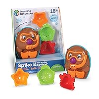 Learning Resources Spike The Fine Motor Hedgehog Splashin Bath Friends - Bath Toys for Kids Ages 18+ Months, Toddler Bathtub Toys, Water Tray Toys