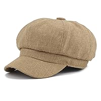 Gisdanchz Women Linen Newsboy Cap Cabbie Hat 8 Panels - 6 7/8 Fitted