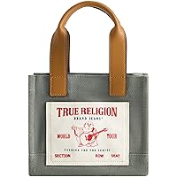 True Religion Tote Bag, Women's Mini Travel Shoulder Purse Handbag with Adjustable Strap, Sage