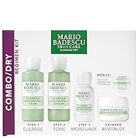 Mario Badescu Combo/Dry Regimen 5 Piece Kit, Skincare Gift Set Includes Seaweed Cleansing Soap, Seaweed Cleansing Lotion, Hydro Moisturizer, Enzyme Revitalizing Mask, and Hyaluronic Eye Cream