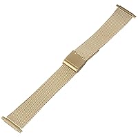 Hadley Roma MB3805Y 18-22mm Squeeze End Gold Tone Mens Watch Band Thin Mesh