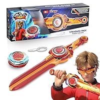 Infinity Nado Battling Top Burst Gyro Toy, Spinning Top w/Sword Launcher, Battle Game Set Toys for 5 6 7 8 9 10 Years Old Boys Girls, Gifts for Boys Girls Kids - Blazing War Bear