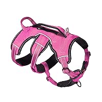 Tuff Pupper Updated for 2024 - Tracker No Escape Dog Harness | Dual Escape Proof Leash Attachments | 5 Point Adjustable Fit Harness for Dogs | Padded Dog Harness for Comfort | Handle Dog Lift Harness