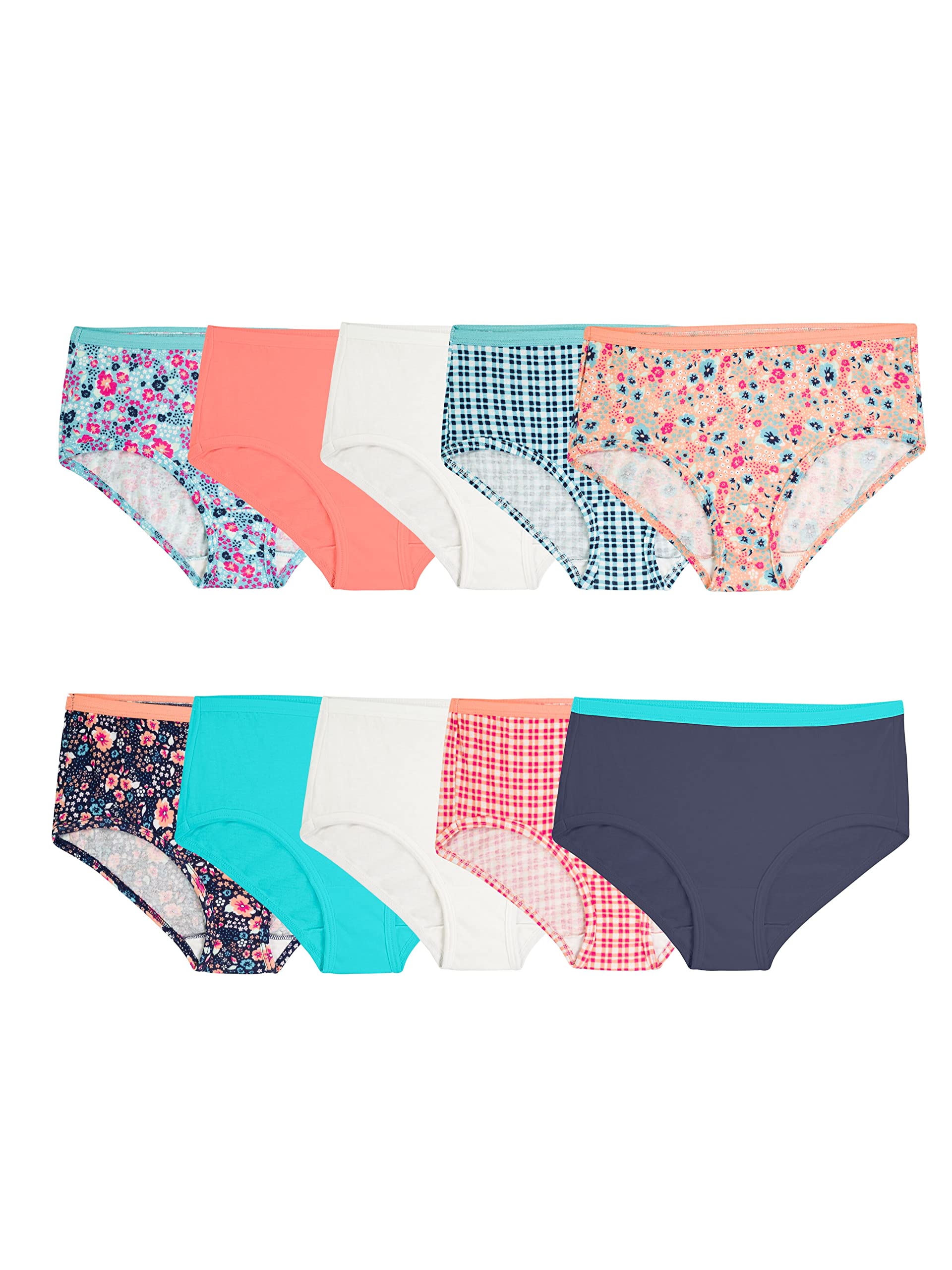 Fruit of the Loom Girls' Tag Free Cotton Brief Underwear Multipacks
