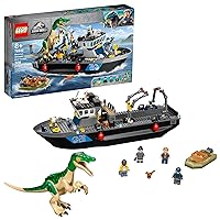 LEGO Jurassic World Baryonyx Dinosaur Boat Escape 76942 Building Kit; Cool Toy Playset for Creative Kids; New 2021 (308 Pieces)