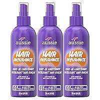 Hair Insurance Leave-In Conditioner Spray, Frizz Control, Softening with Jojoba & Sea Kelp, Moisturizing Treatment for All Hair Types, Juicy Citrus, 8 Fl Oz Each, Triple Pack