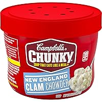 Campbell's Chunky Soup, New England Clam Chowder, 15.25 Oz Microwavable Bowl