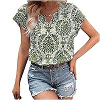 Batwing Sleeve Tops for Women Paisley Printed Casual Shirts Western Ethnic Style V Neck T Shirt Elegant Casual Tees