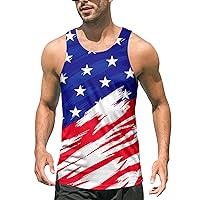 Idgreatim Mens Breathable Tank Tops Novelty 3D Graphic Gym Workout Sleeveless T-Shirt Tees S-XXL