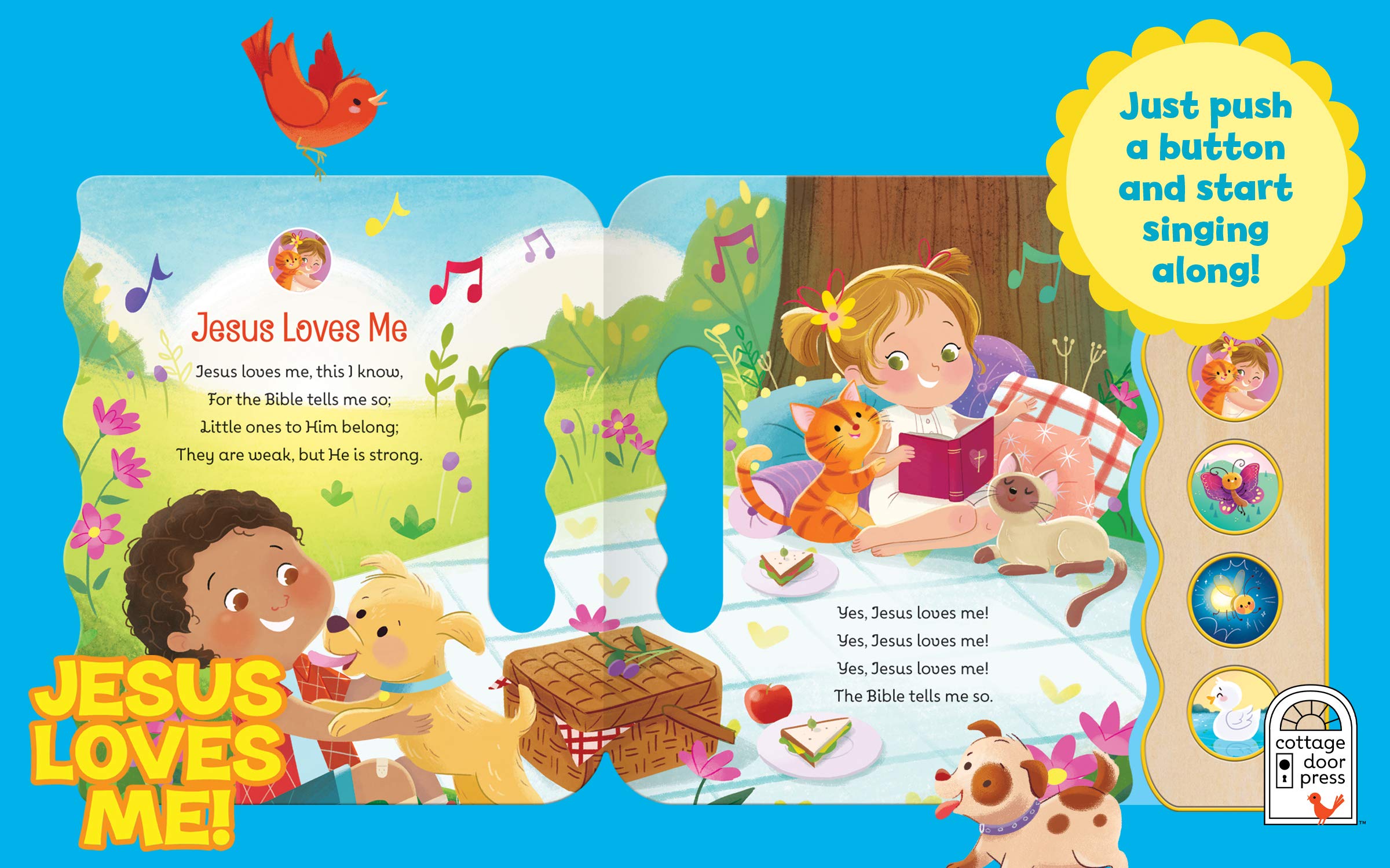 Jesus Loves Me 5-Button Songbook - Perfect Gift for Easter Baskets, Christmas, Birthdays, Baptisms, and More (Little Sunbeams)