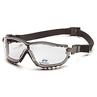 Pyramex Safety V2G Bifocal Readers Eyewear, Black Strap/Temples, Clear +1.5 Anti-Fog Lens