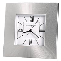 Howard Miller Kendal Table Clock 645-749 – Square Aluminium, Silver Finish, Modern Home Decor, Quartz Movement