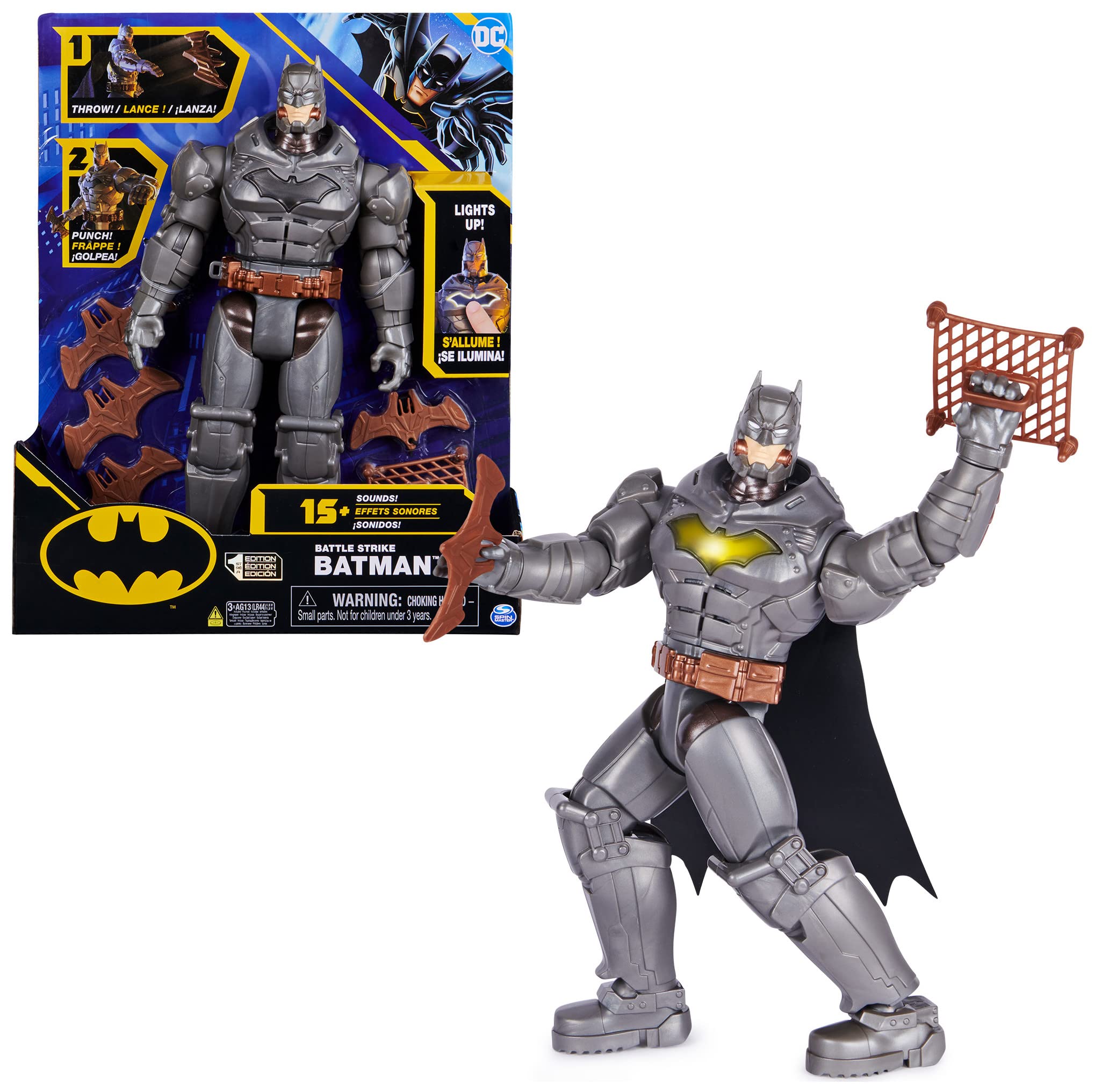 Mua Batman 30 cm Deluxe Action Figure with Punch and Throw Function, 5  Equipment, Light and Sound Effects trên Amazon Đức chính hãng 2023 |  Giaonhan247