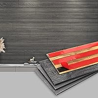 Art3d 10 Pcs Wall Planks Peel and Stick Wood for Interior Wall Decor, Heavy Grey (16 Sq Ft)