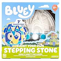 Bluey Paint Your Own Stepping Stone, Design 7 DIY Stone Art, Fun Kit for Kids, Less Mess Paintable Stones Art Set, Great Summer Activity Kids Ages 8, 9, 10, 11