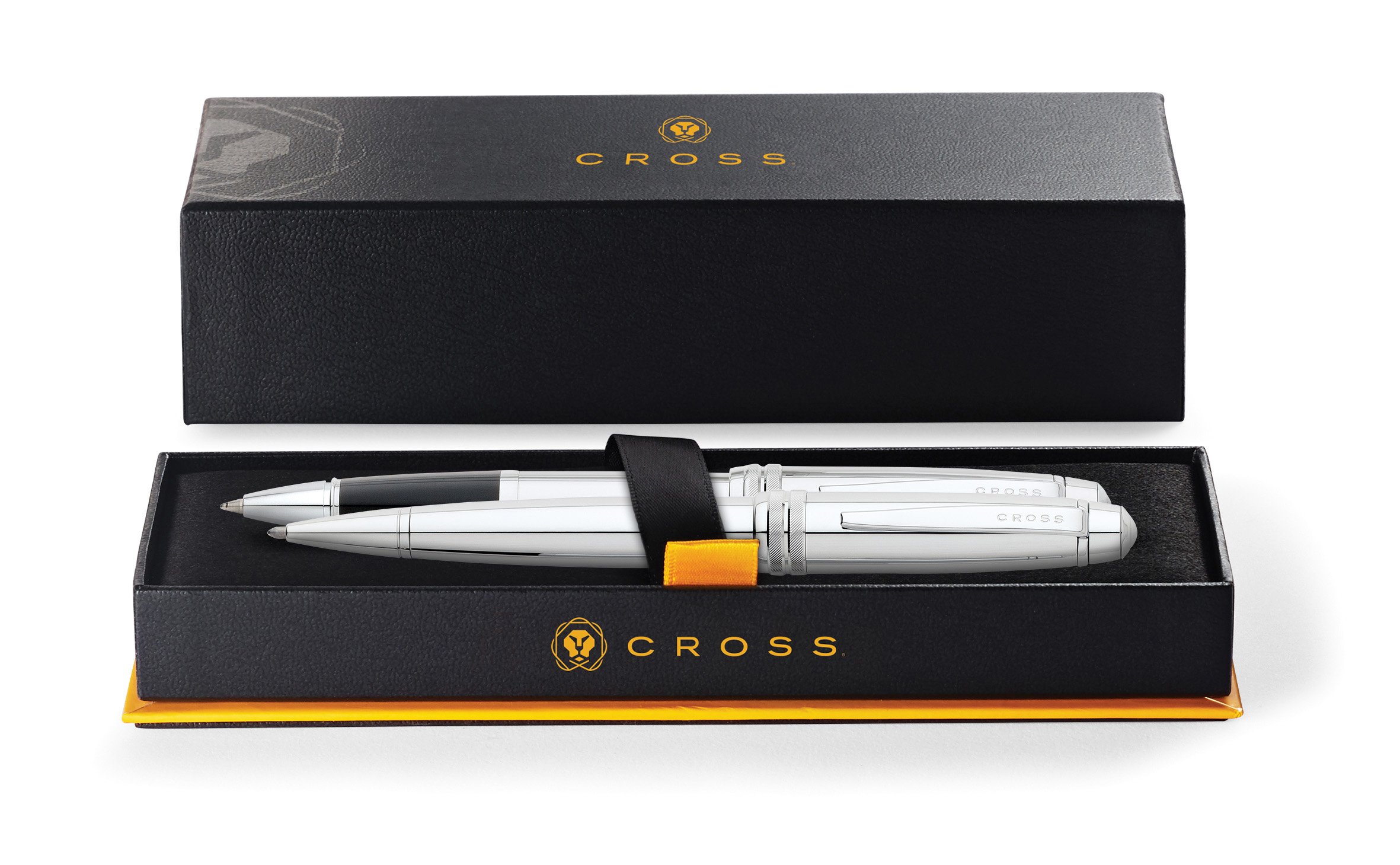 Cross Bailey Polished Chrome Ballpoint Pen & Selectip Rollerball Pen
