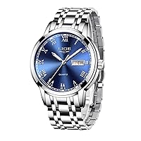 LIGE Men's Fashion Sport Waterproof Analog Quartz Watches with Stainless Steel Business Wrist Watch