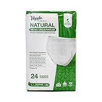 Natural Adult Incontinence Underwear for Men - Disposable Underwear for Bladder Leakage Protection - Adult Diapers for Men with Maximum Absorbency - Large Size - 24 Count