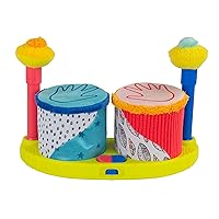 Lamaze Squeeze Beats First Drum Set - Baby Sensory Toy Includes Funny Animal Sounds - Colorful Baby Musical Toys for Early Childhood Development - Ages 12 Months and Up
