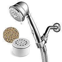 AquaCare by Hotel Spa 7-Setting Filtered Handheld Shower Head with Patented ON/OFF Pause Switch and Enriched KDF Shower Filter Cartridge Inside 4 Inch