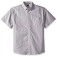 Harritton Men's Stain Release Short Sleeve Dress Shirt, Oxford Grey, 3X