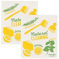 Now Designs Swedish Sponge Reusable Dishcloth Natural Cleaning 6.5 x 8 inches, Set of 2