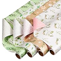 American Greetings 160 sq. ft. Reversible Wrapping Paper Bundle for Weddings, Bridal Showers and All Occasions, Greenery and Love Text (4 Rolls, 30 in. x 16 ft.)