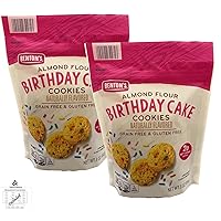 Benton's Keto Friendly Almond Flour Birthday Cake Cookies, Grain Gluten Free (2 Pack) Simplycomplete Bundle For Kids Snack, Value Pack Snacking at Home Gym Hiking School Office or with Friends Family
