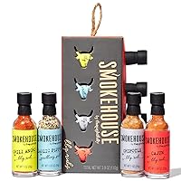 Smokehouse by Thoughtfully BBQ Rubs Gift Set, Vegan & Vegetarian, Barbecue Rub Flavors Include Cajun, Chipotle, Garlic Pepper & Chili Ancho BBQ Rubs, Set of 4