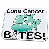 3dRose Lung Cancer Bites Awareness Ribbon Cause Design - Dish Drying Mats (ddm-115683-1)