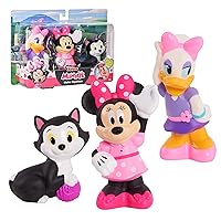Disney Junior Minnie Mouse 3-Pack Bath Toys, Figures Include Minnie Mouse, Daisy Duck, and Figaro, Kids Toys for Ages 3 Up by Just Play