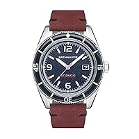 Spinnaker Mens 43mm Fleuss Automatic Watch with Genuine Leather Strap SP-5055