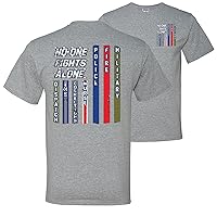 No One Fights Alone Flag American Pride Front and Back Mens T-Shirts
