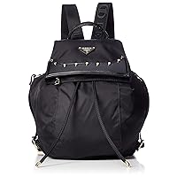 Dierci A4 1375-10865 Black Backpack with Lamb Leather, High-Density Nylon, Imported Backpack (Water Repellent), Travel