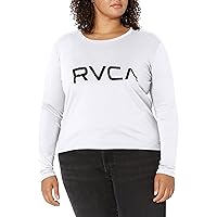 RVCA Women's Red Stitch Long Sleeve Graphic Tee Shirt