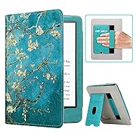 RSAquar New Kindle Paperwhite Case for 11th Generation eReader, 6.8” 2021 Edition, Premium PU Leather Cover with Auto Sleep Wake, Hand Strap, Card Slot, and Foldable Stand (Almond Blossom)