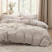 Bedsure California King Duvet Cover - Soft Prewashed Cal King Duvet Cover Set, 3 Pieces, 1 Duvet Cover 104x98 Inches with Zipper Closure and 2 Pillow Shams, Linen, Comforter Not Included