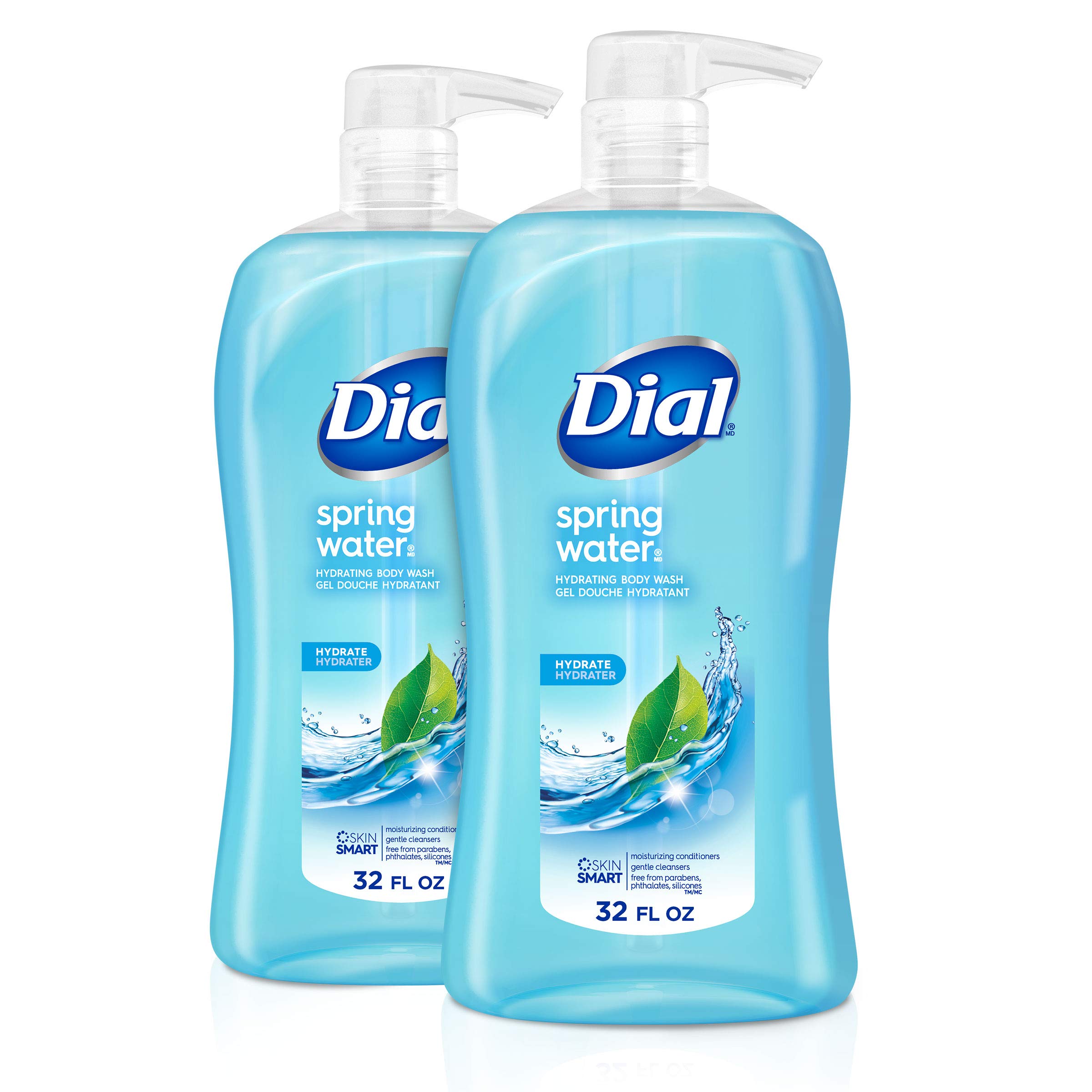 Dial Body Wash, Spring Water, 32 Ounces (Pack of 2)