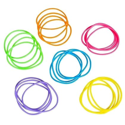Adorox 144 Bracelets Neon Jelly Bracelets Rainbow Colors Party Favors Birthday Gifts Prizes Assorted Holiday Gift Christmas (Assorted (144 Bracelets))
