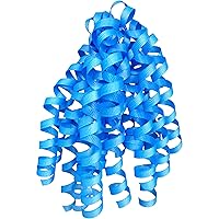 Jillson Roberts Bulk 120-Count Self-Adhesive Grosgrain Curly Bows Available in 13 Colors, Blue (BGL905)