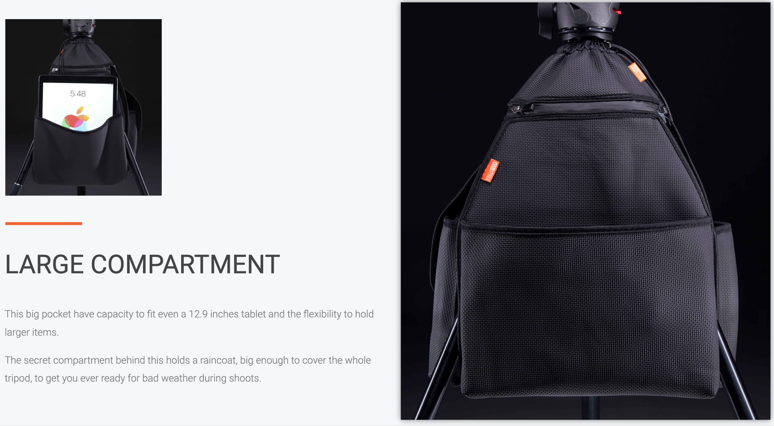 STILLSTECH TRIPBAG Tripod Gadget Carry Bag One Size Fits Most Tripod, Black (TBKS)