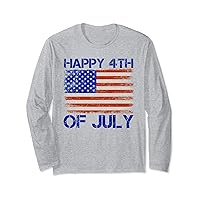 Patriotic Women Men American Pride Happy Fourth Of July Long Sleeve T-Shirt